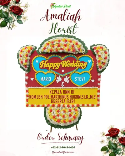 Karangan Papan Bunga Pernikahan di Fanaha